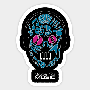 Made For Music | Head Made From Instruments Sticker